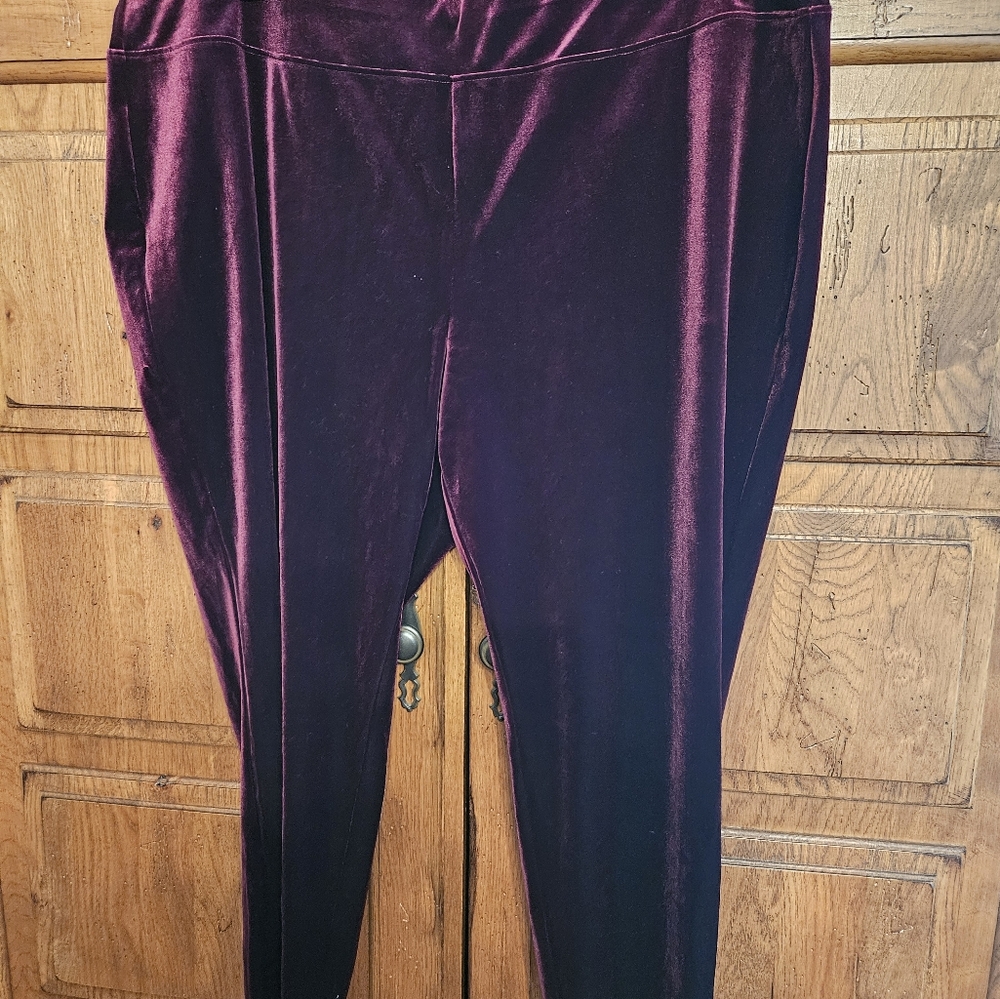 Talbots burgundy velveteen pants NWT.